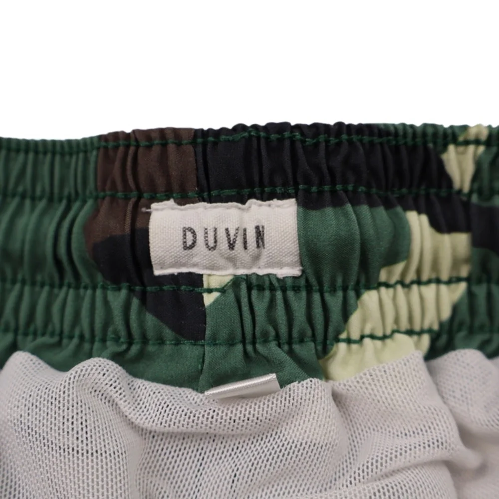 Duvin Boys Board Shorts Size Large Camo Print Swim Trunks Colorful Stripe